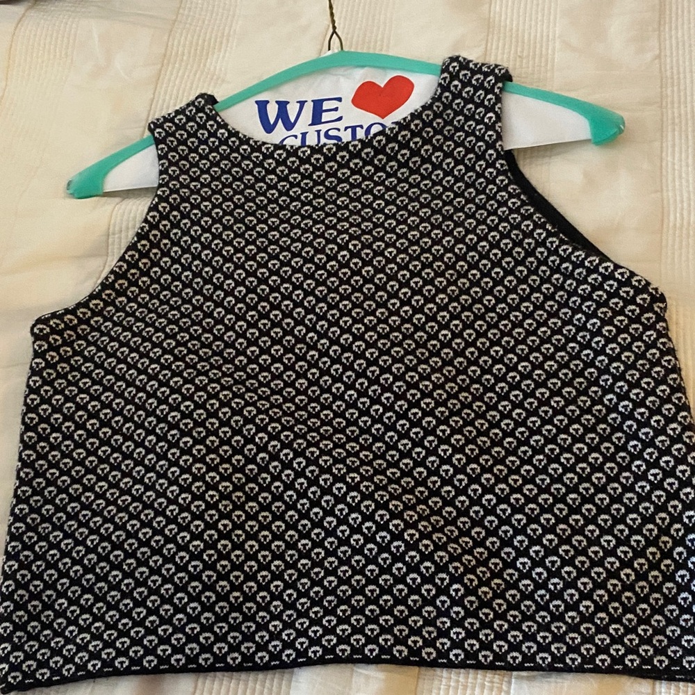 Lara knit Black and White Patterned Knit Blouse